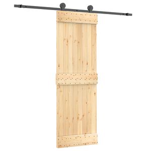 vidaXL Puerta Corredera 70 x 210 cm Natural y negro