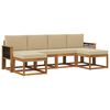 vidaXL Conjunto de sof&aacute;s de exterior 6 uds. Natural y Beige Poli&eacute;ster
