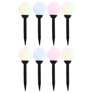vidaXL L&aacute;mparas solares esf&eacute;ricas de exterior 8 uds LED RGB 15 cm