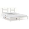 vidaXL Estructura de cama madera maciza blanco Supe King 180x200 cm