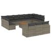 vidaXL Set de sof&aacute;s de jard&iacute;n 14 pzas con cojines rat&aacute;n sint&eacute;tico gris