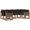 vidaXL Conjunto de sof&aacute;s de exterior con coj&iacute;n 6 pcs Natural y negro