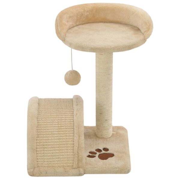 vidaXL Rascador para gatos con poste de sisal 40 cm beige y marrón