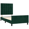 vidaXL Estructura de cama sin colch&oacute;n terciopelo verde oscuro 80x200cm