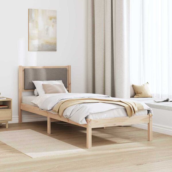 vidaXL Estructura de cama Taup&eacute; 80 x 190 cm Madera de pino macizo