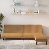 vidaXL Sof&aacute; cama de 2 plazas con reposapies terciopelo marr&oacute;n