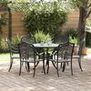 vidaXL Conjunto de Comedor de Jard&iacute;n 7 pcs Negro 90 x 90 x 75 cm