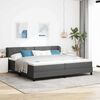 vidaXL Cama tipo Box Spring con colch&oacute;n Gris oscuro 200 x 200 cm tela