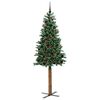 vidaXL &Aacute;rbol de Navidad Delgado con 300 LED con soporte Verde 210 cm