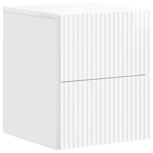 vidaXL Mesita de Noche de Pared con caj&oacute;n Brillante 33 x 34,5 x 40 cm