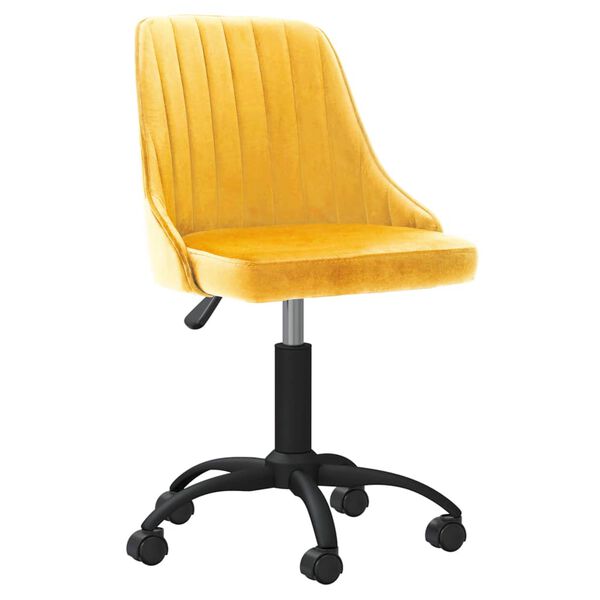 vidaXL Sillas de comedor giratorias 4 uds terciopelo amarillo