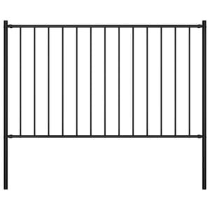 vidaXL Panel de valla Woerden con postes de acero, 1,7 x 0,75 m, negro