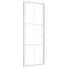 vidaXL Puerta interior vidrio EGS y aluminio blanco 76x201,5 cm