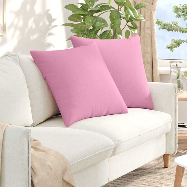 vidaXL Cojines de sof&aacute; 2 pcs Rosa 80 x 80 cm tela