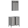 vidaXL Set de muebles de ba&ntilde;o 2 pzas madera contrachapada gris sonoma