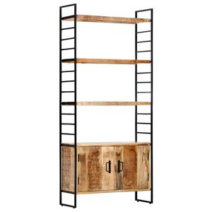 vidaXL Estanter&iacute;a de 4 niveles madera de mango rugosa 80x30x180 cm