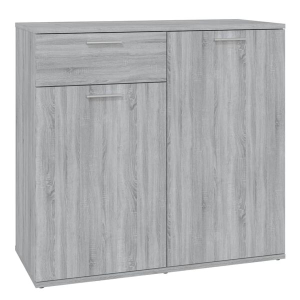 vidaXL Aparador de madera contrachapada gris Sonoma 80x36x75 cm