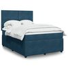 vidaXL Cama box spring con colch&oacute;n terciopelo azul oscuro 140x190 cm