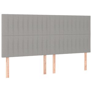 vidaXL Cabecero de cama gris claro 180x5x118/128 cm de tela