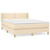 vidaXL Cama box spring con colch&oacute;n tela color crema 140x200 cm