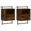 vidaXL Mesitas de noche de pared 2 unidades roble ahumado 40x30x61 cm