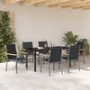 vidaXL Conjunto de Comedor de Jard&iacute;n 7 pcs Negro