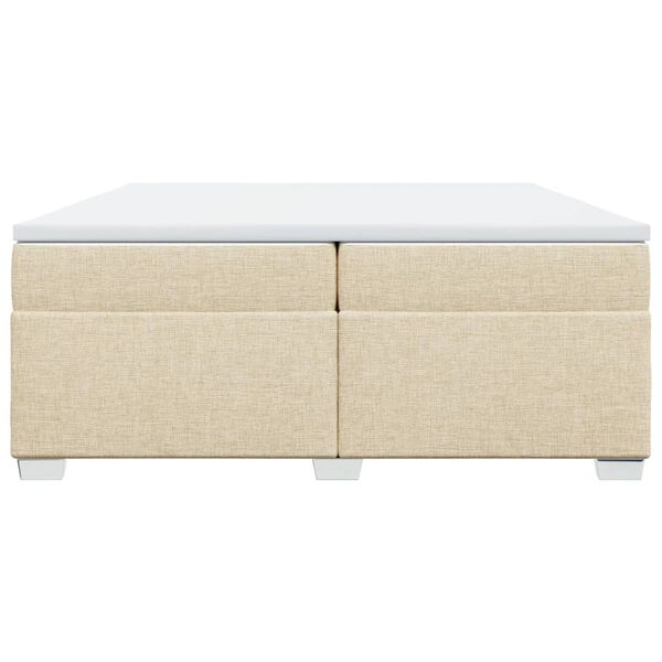 vidaXL Cama box spring con colch&oacute;n tela color crema 200x200 cm