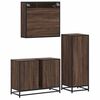 vidaXL Set de muebles ba&ntilde;o 3 pzas madera contrachapada roble marr&oacute;n