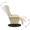 vidaXL Sill&oacute;n reclinable masaje con reposapi&eacute;s cuero sint&eacute;tico crema