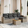 vidaXL Set de muebles de jardín 6 pzas y cojines ratán sintético gris