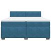 vidaXL Cama box spring con colch&oacute;n terciopelo azul 200x200 cm