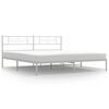 vidaXL Estructura cama sin colch&oacute;n con cabecero metal blanco 180x200cm