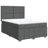vidaXL Cama box spring con colch&oacute;n tela gris oscuro 140x200 cm