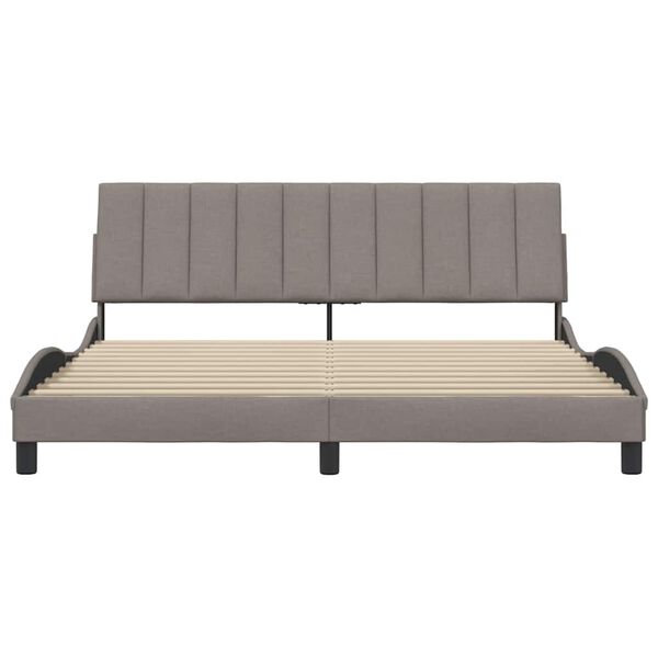 vidaXL Estructura de cama sin colch&oacute;n Hanko tela gris taupe 180x200 cm