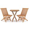 vidaXL Juego de comedor para jard&iacute;n 3 piezas madera maciza de teca