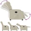 vidaXL Sillón reclinable eléctrico de cuero sintético crema