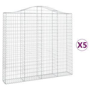 vidaXL Cestas de gaviones 5 uds forma de arco hierro 200x30x180/200 cm