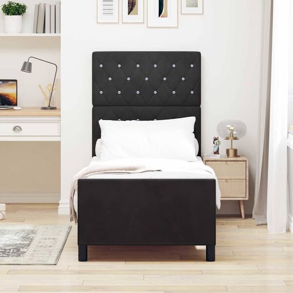 vidaXL Cama tipo Box Spring con cabecera Negro 80 x 200 cm Terciopelo