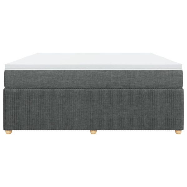 vidaXL Cama box spring con colch&oacute;n tela gris oscuro 180x200 cm