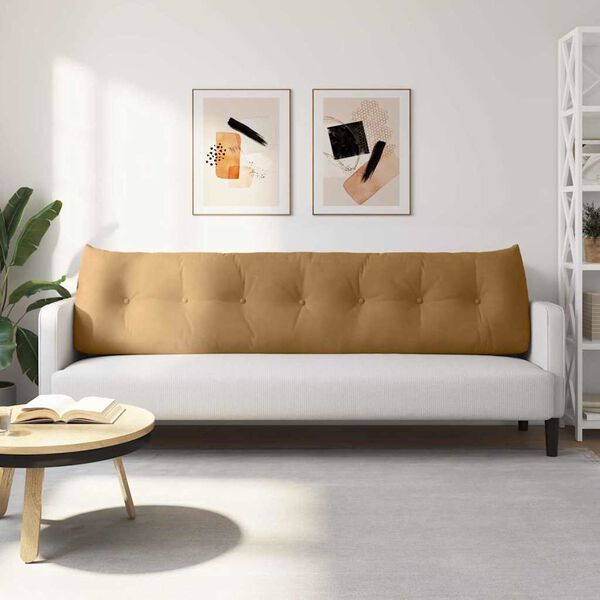 vidaXL Cojín de Espalda Marrón 200 x 24 x 50 cm Terciopelo