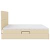 vidaXL Cama con almacenamiento y LED Crema 200 x 200 cm Poli&eacute;ster
