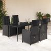 vidaXL Set de muebles jard&iacute;n 5 pzas con cojines rat&aacute;n sint&eacute;tico negro