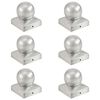 vidaXL Tapas para postes 6 uds metal galvanizado globo final 71x71 mm