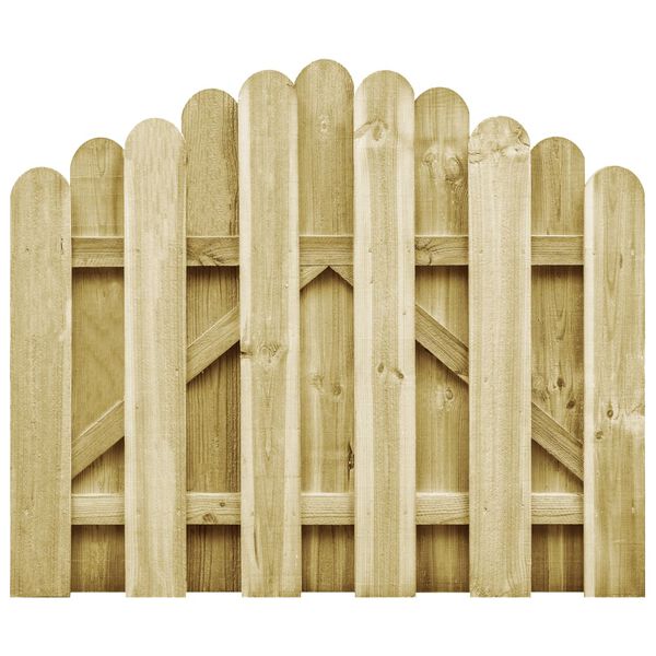 vidaXL Puerta de jard&iacute;n madera de pino impregnada 100x75 cm