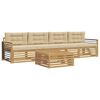 vidaXL Conjunto de sof&aacute;s de exterior con coj&iacute;n 5 pcs y Beige