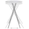 vidaXL Mesa alta de bar plegable &Oslash;80 cm cristal blanco textura m&aacute;rmol