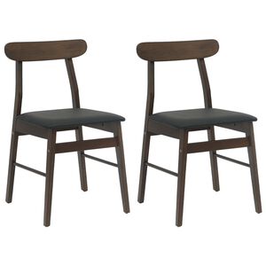 vidaXL Silla de comedor 2 uds. Madera de Caucho S&oacute;lido