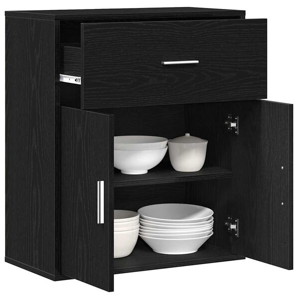vidaXL Vitrina Roble negro 60 x 31 x 70 cm Madera contrachapada