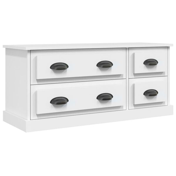 vidaXL Mueble para TV madera contrachapada blanco 100x35,5x45 cm