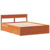 vidaXL Estructura de cama sin colch&oacute;n madera maciza marr&oacute;n 120x190 cm